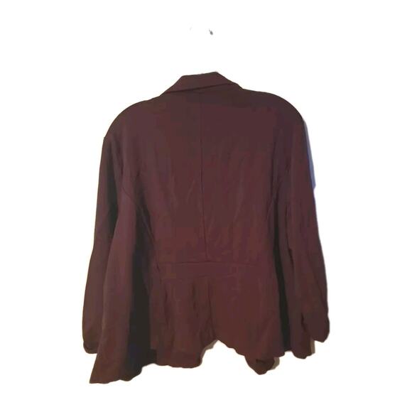 Cato Burgundy Open Front Career Casual Blazer Jacket Womans Plus Size 22/24W - Picture 2 of 5
